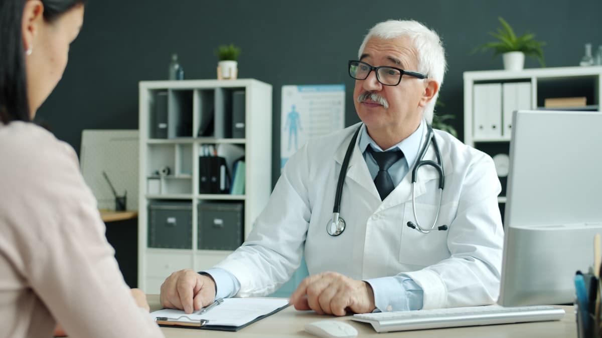 Doctor consulting with a patient in a clinic
